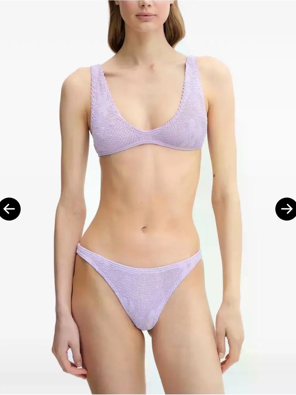 NWT Bond-eye floral-jacquard crinkled bikini